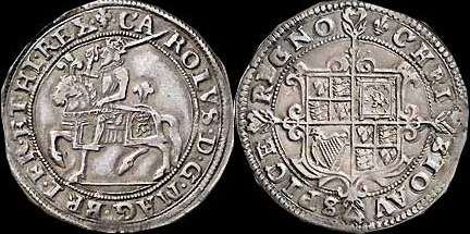 1625 Charles I, Halfcrown