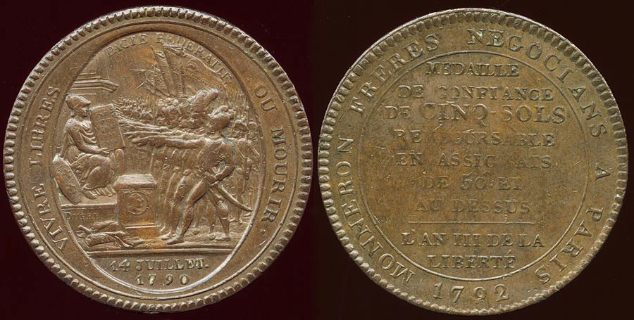 Allegiance L'AN III - 1792 Monneron 5 Sols