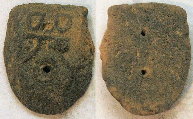 China - Ghost Face Clay Money w/holes