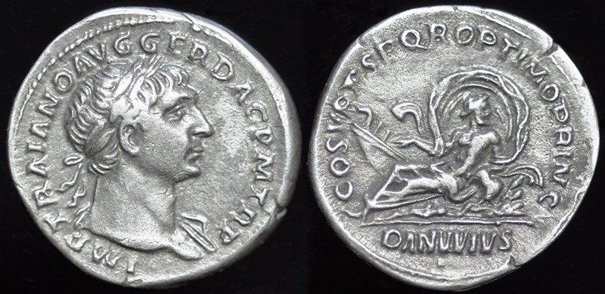 Trajan - Danube River Denarius