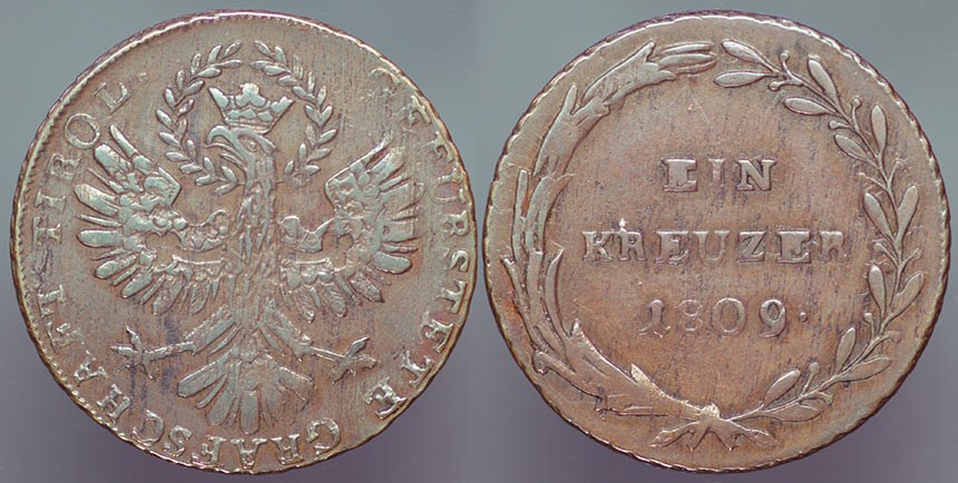 Andreas Hofer Rebellion 1809 1 KREUZER