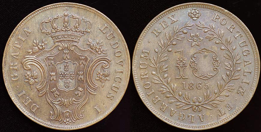 Azores 10 Reis 1865