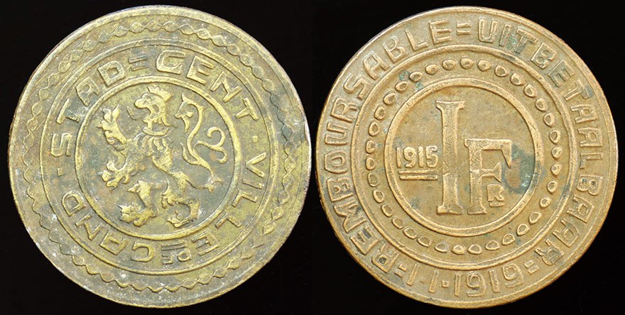 Belgium - 1 Franken Ghent 1915