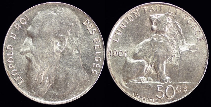 Belgium - 50 Centimes 1901 -  French