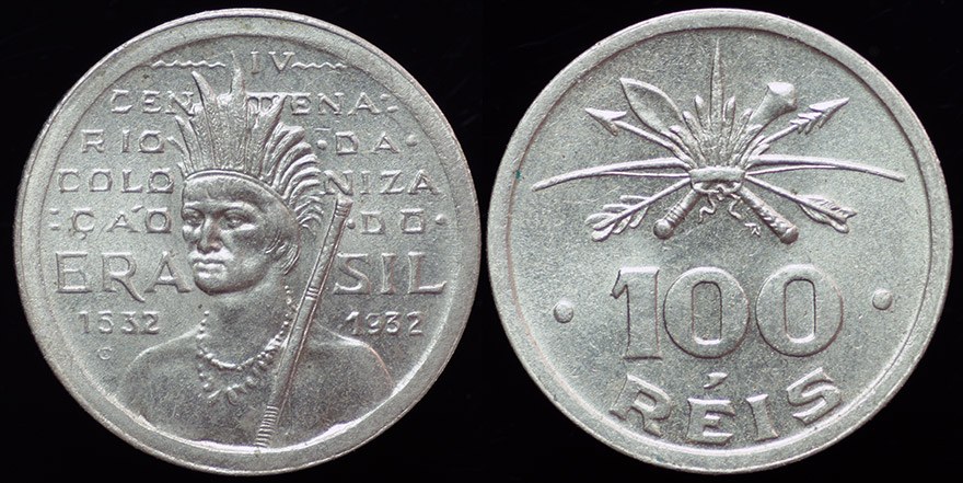 Brazil - 100 Reis 1932, 400th Anniversary of Colonization