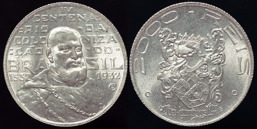 Brazil - 2000 Reis 1932, 400th Anniversary of Colonization