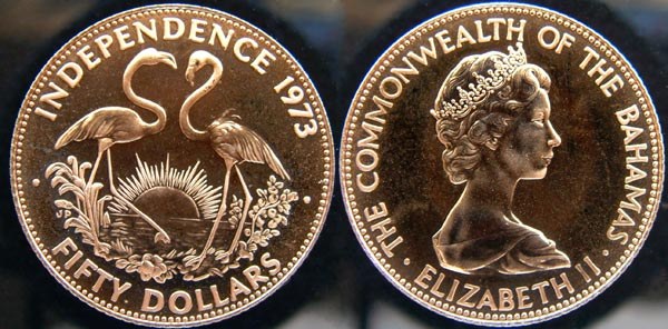 Bahamas $50 gold