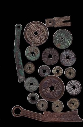 Assortment of Chinese Cash,Knife and Spade Coins