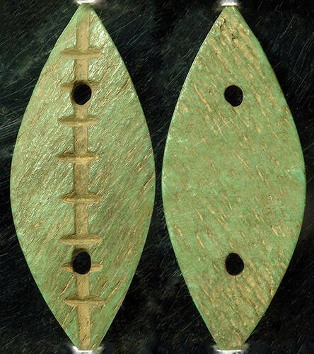China - Green Bone imitation cowrie, encased