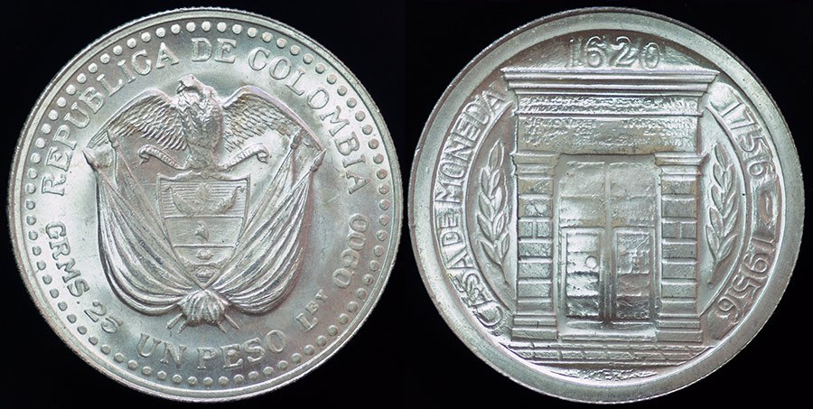 Colombia - Un Peso 1956 Casa De Moneda