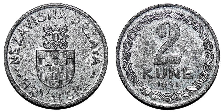 CROATIA (INDEPENDENT STATE)~2 Kune 1941