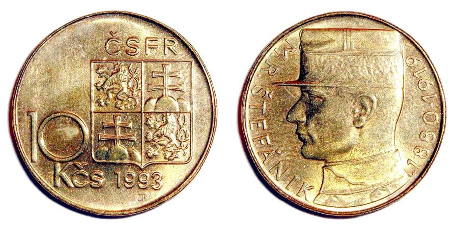 CZECHOSLOVAKIA (FEDERATED REPUBLIC)~10 Koruna 1993