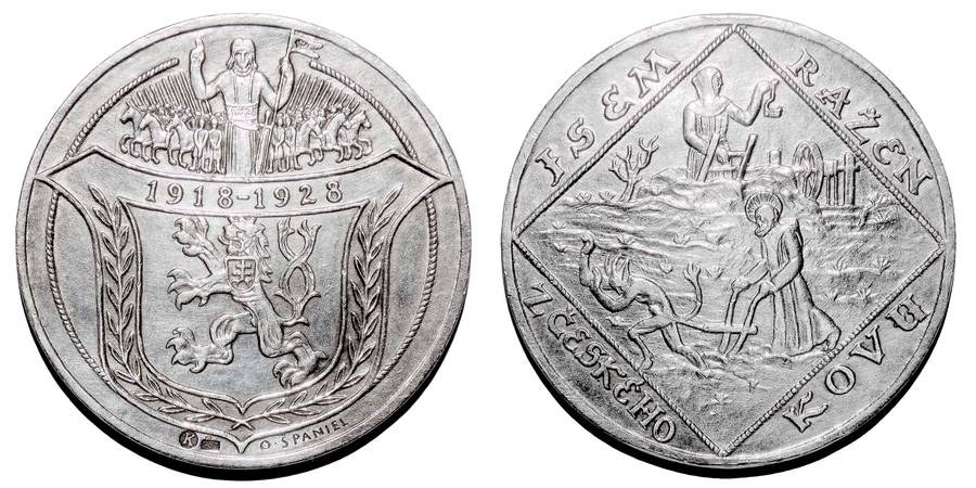 CZECHOSLOVAKIA (REPUBLIC)~5 Dukat 1928