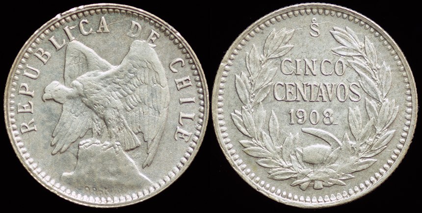Chile - 5 Centavos 1908