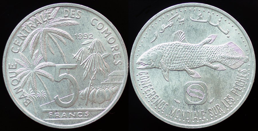 Comoro Islands - Coelacanth Fish - 5 Fr. 1992