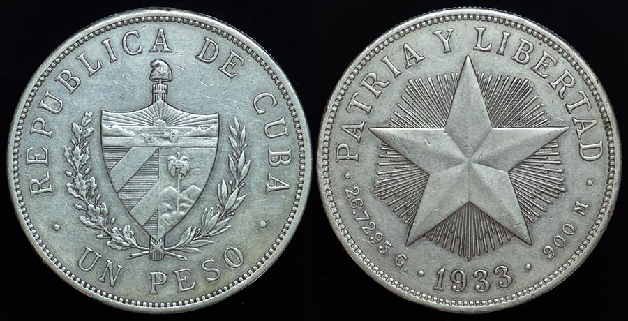 Cuba Star Peso - 1933