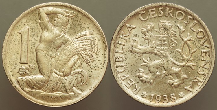 Czech. Rep. 1 Koruna 1938