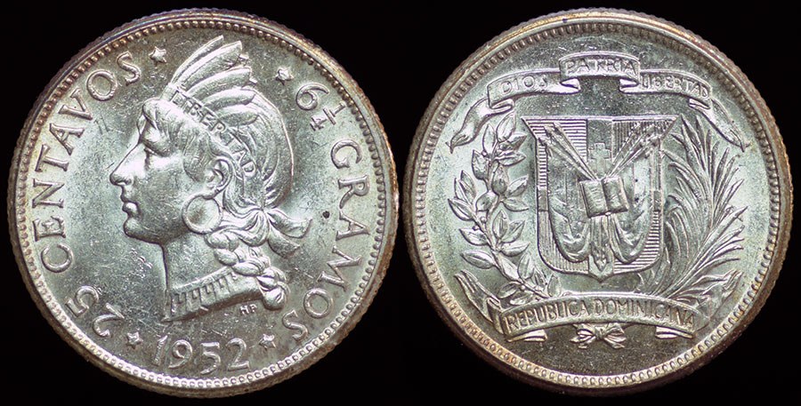 Dominican Republic - 25 Centavos 1952