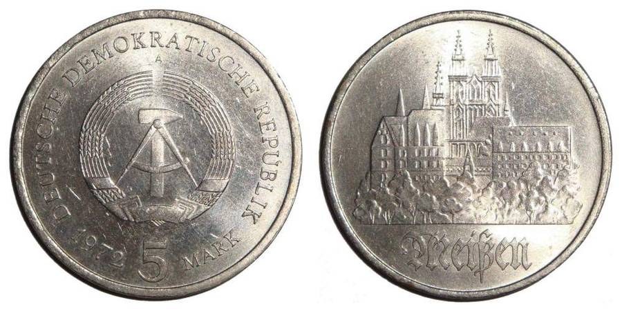 EAST GERMANY~5 Mark 1972 A