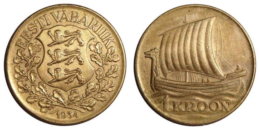 ESTONIA (1st REPUBLIC)~1 Kroon 1934