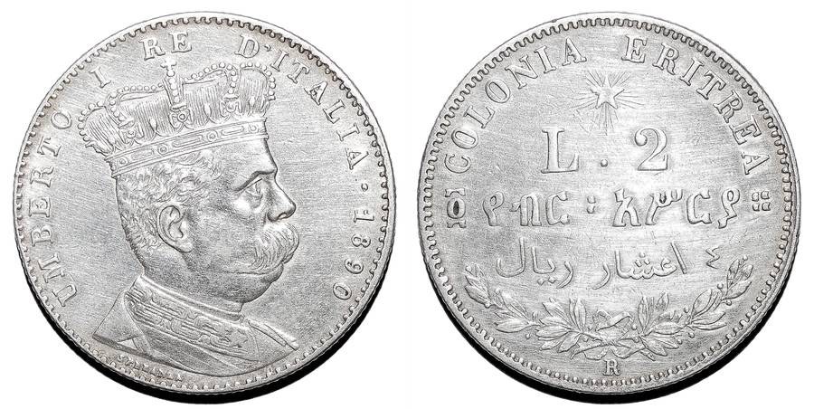ERITREA (COLONIAL)~2 Lire 1890 R