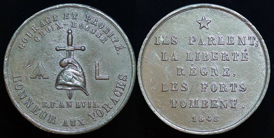 France 1848 Rosicrucian Metal