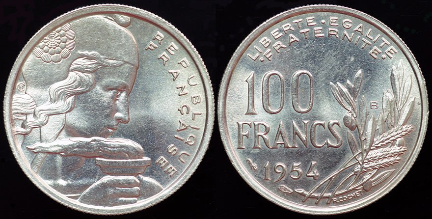 France - 100 Francs 1958 B