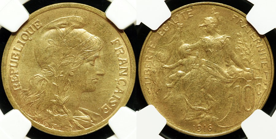 France - 10 Centimes 1916 Marianne