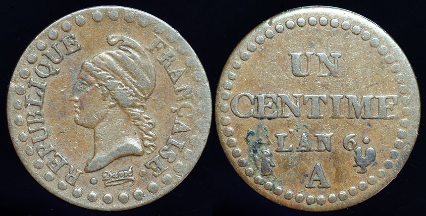 French Revolution 1 Centime L'An 6