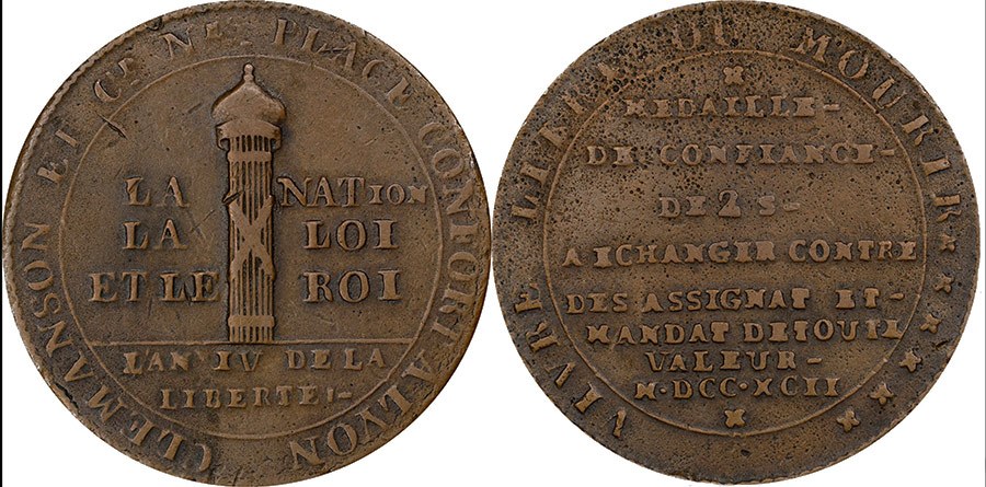French Revolution - Clemanson 2 Sols 1792 - RARE