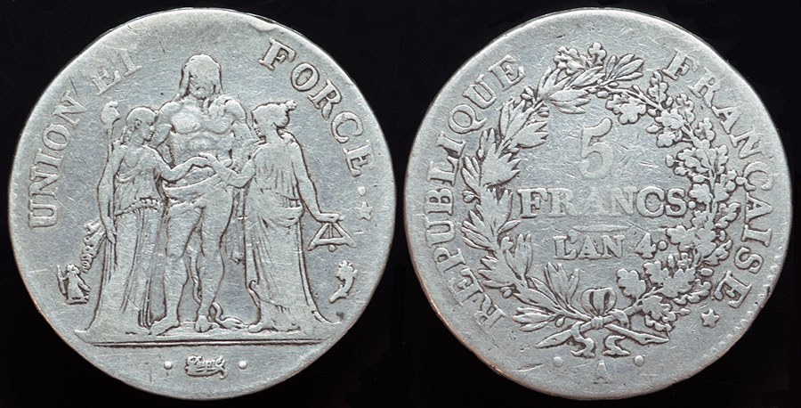 France 5 Francs - 1795 Hercules Group