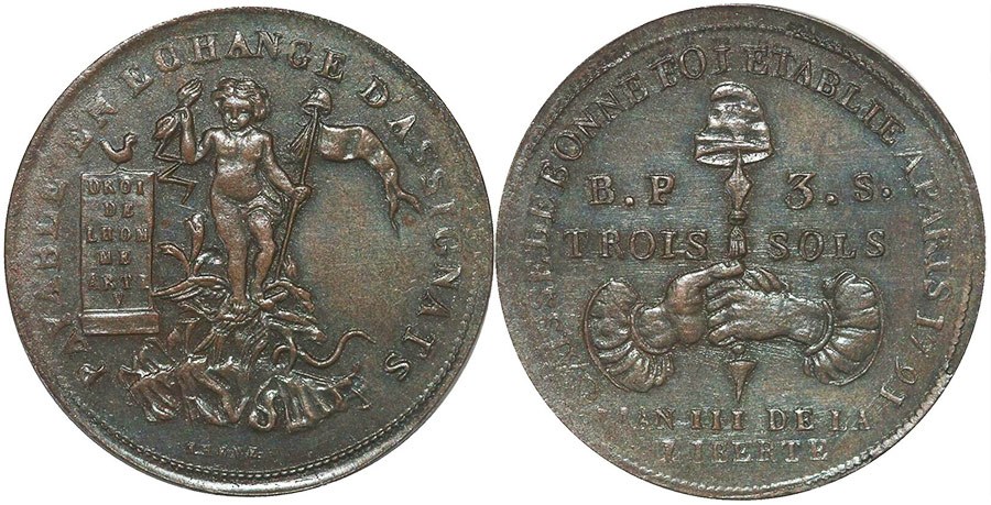 France - Caisse Bonne Foi 3 Sols 1791