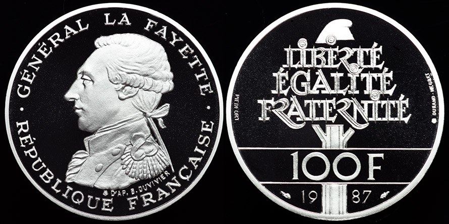France - La Fayette 100 F Piedfort Proof