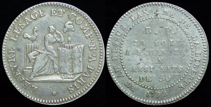 French Revolution - 20 Sols Lefevre-Lesage 1792