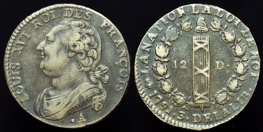 France - Louis XVI 12 Deniers - 1791 A