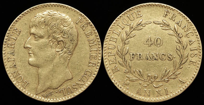 France - Napoleon I - 40 Fr, 1st Year