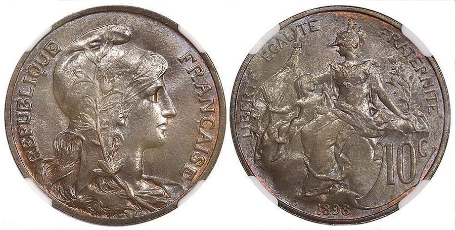 France - 10 Centimes 1898 - Marianne