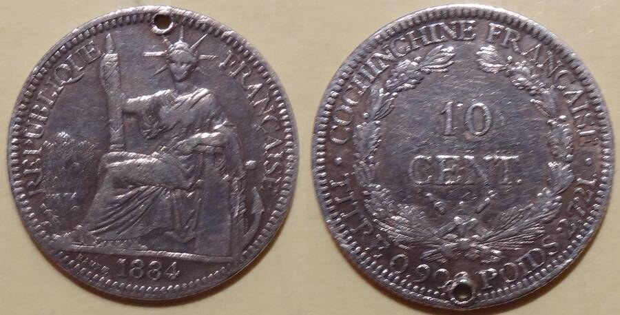 French Cochin-China 1884 10 centimes