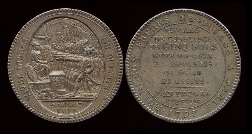 French Revolution 5 Sols 1792 Monneron