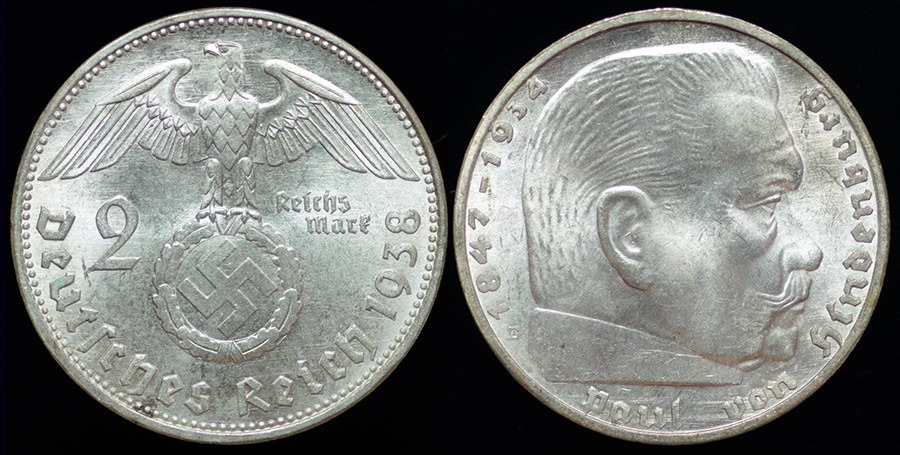Germany - Hindenburg 2 RM 1938E