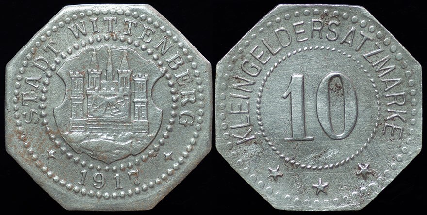 Germany - Wittenberg 10 Pfg. 1917