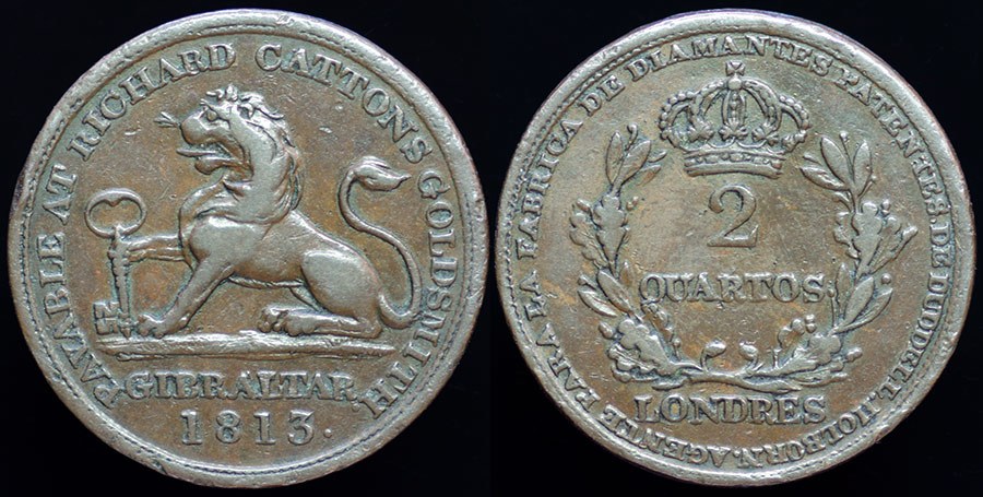 Gibraltar - Catton's 2 Quartos 1813