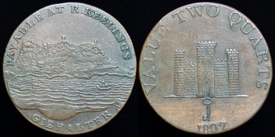 Gibraltar - 1802 Robert Keeling 2 Quarts