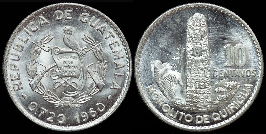 Guatemala - 10 Centavos 1960 Monolith