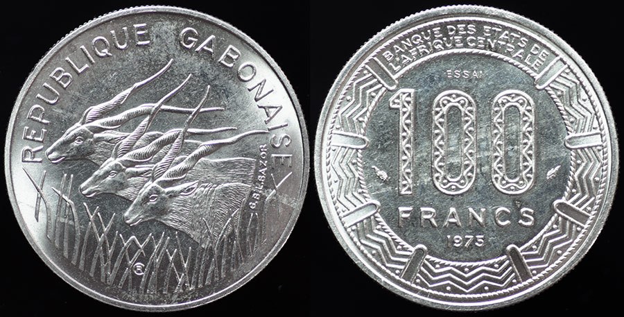 Gabon - 100 Francs 1975 ESSAI