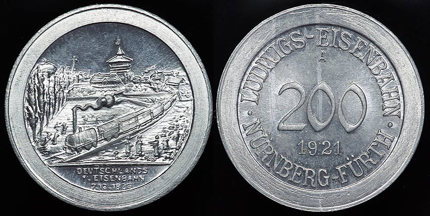Nurnberg 1st Steam Railroad - 1921