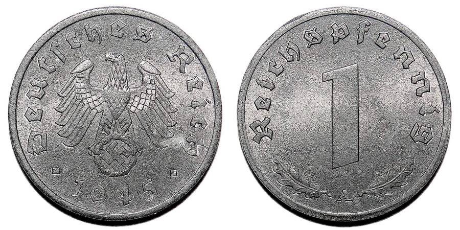 GERMANY (THIRD REICH)~1 Reichspfennig 1945 A