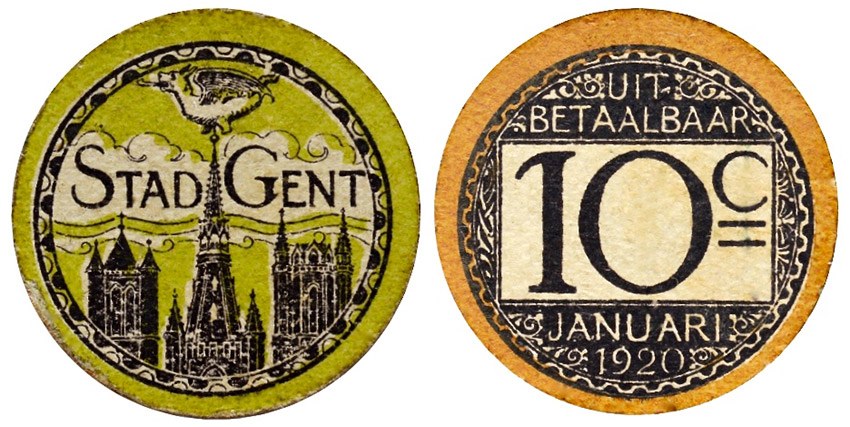 Belgium - Ghent WWI Emergency Money, 10 Centimes