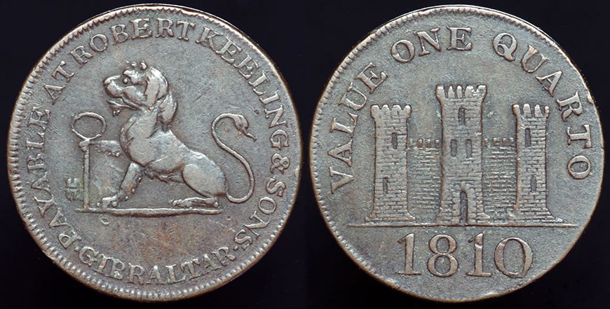 Gibraltar 1 Quarto - Keeling 1810