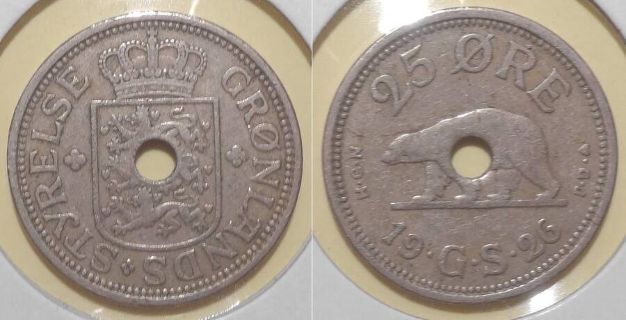 Greenland 1926 25 øre (holed)